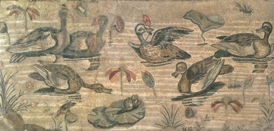 Scena di uccelli acquatici sul Nilo dalla Casa del Fauno, Pompei, II secolo a.C. da Unbekannt Unbekannt